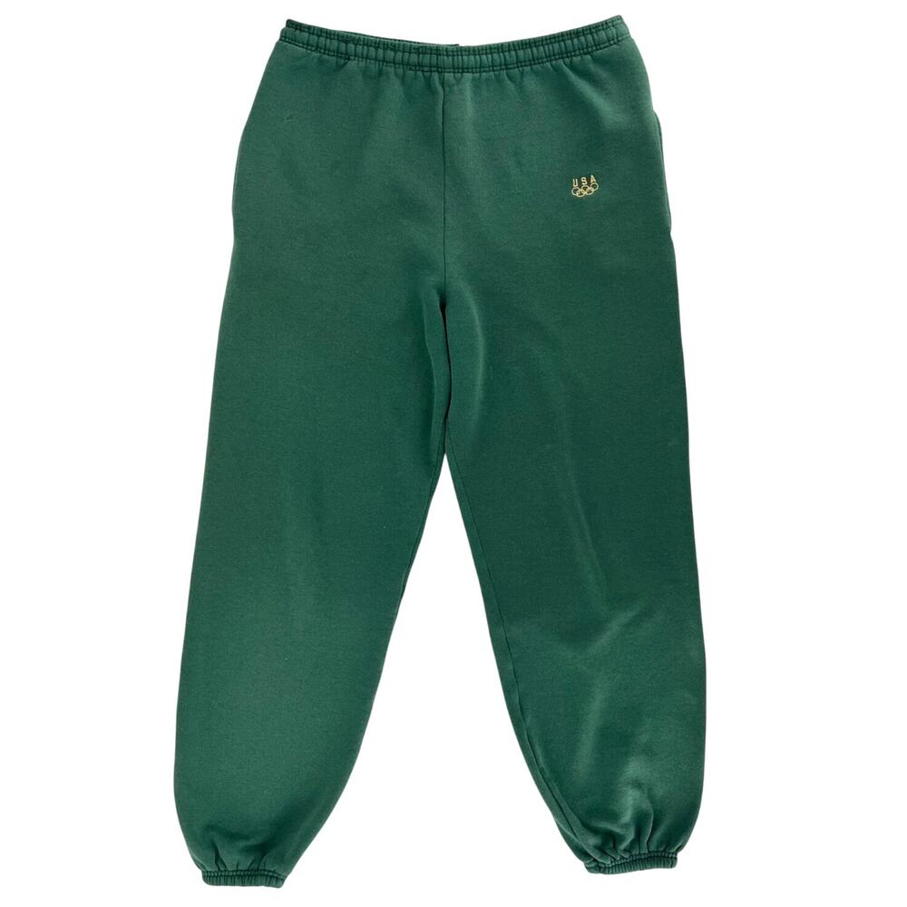 90a USA Olympics Dark Green Sweatpants 1990s Vintage